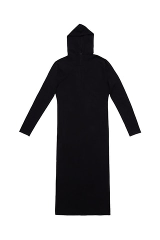 Vestido largo con capucha - Negro