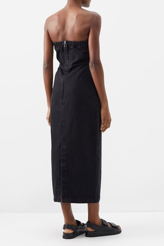 Vestido bustier de algodón orgánico - Negro