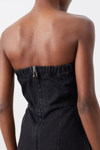 Vestido bustier de algodón orgánico - Negro