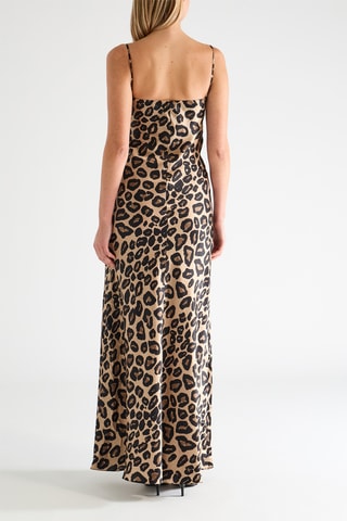 Vestido largo de seda - Marrón