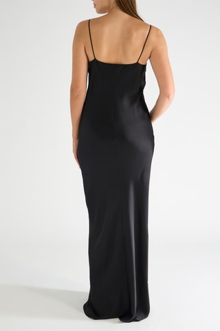 Vestido largo de seda - Negro