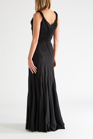 Vestido largo de seda - Negro