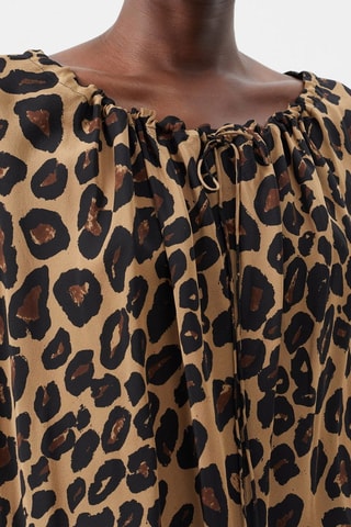 Vestido recto de seda - Marrón