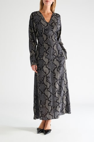 Vestido largo de seda - Negro