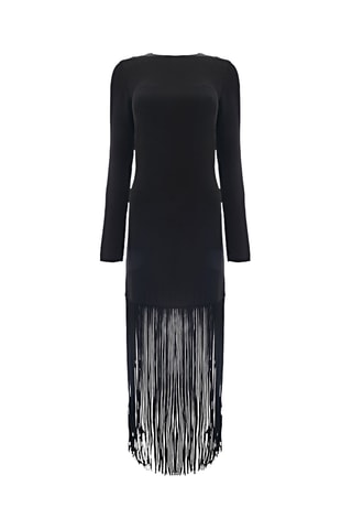 Vestido largo de seda - Negro