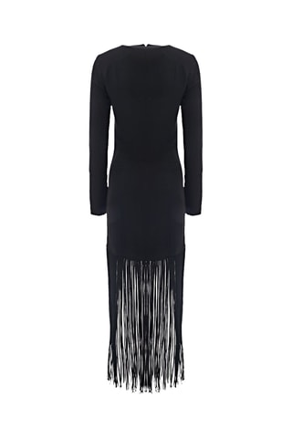 Vestido largo de seda - Negro