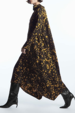 Vestido midi de seda - Negro - Raey