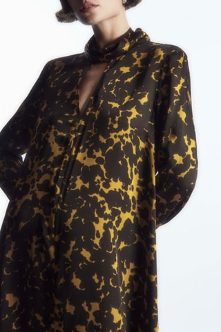 Vestido midi de seda - Negro - Raey