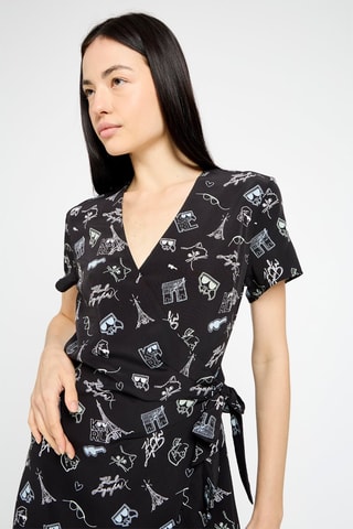 Vestido cruzado - Negro