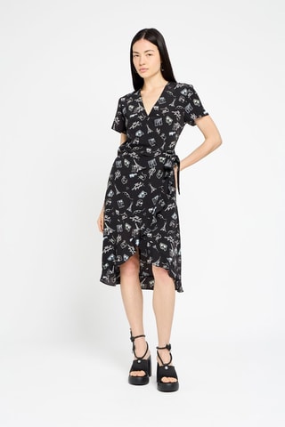 Vestido cruzado - Negro