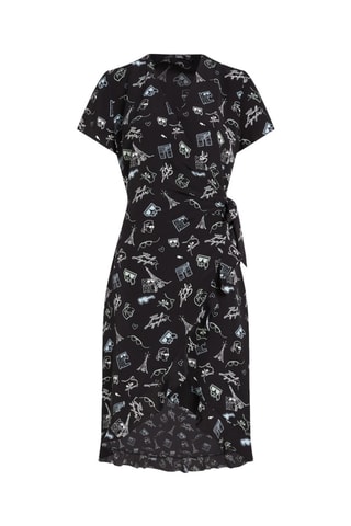 Vestido cruzado - Negro