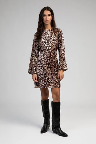 Vestido evasé - Marrón