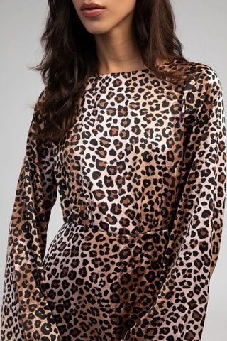 Vestido evasé - Marrón