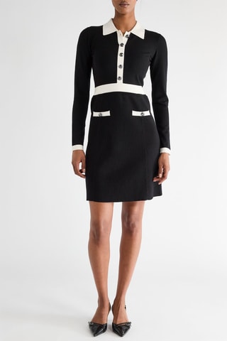 Vestido recto - Negro y blanco