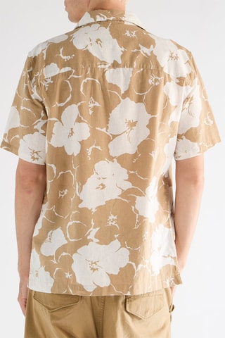 Camisa de lino - Beige y blanco