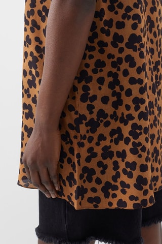 Túnica de seda - Marrón y negro