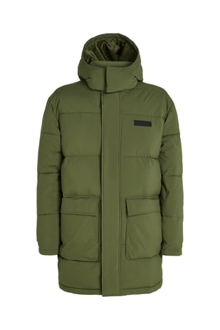 Anorak largo con capucha - Caqui