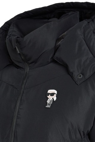 Anorak largo con capucha - Negro