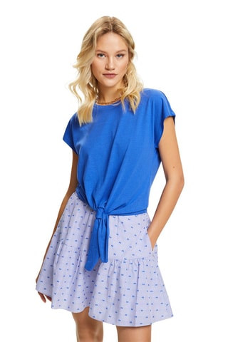 Camiseta anudada - Azul eléctrico