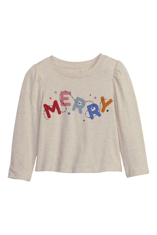 Camiseta de algodón orgánico - Beige claro jaspeado