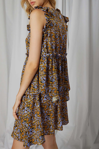 Blusa sin mangas - Camel y lavanda