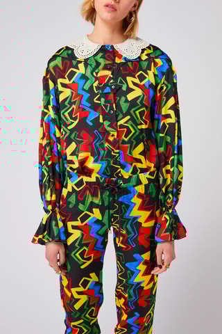 Blusa - Negro y verde