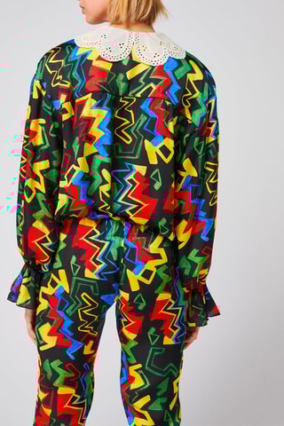 Blusa - Negro y verde