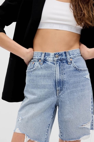 Short vaquero de tiro alto - Índigo