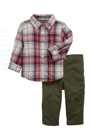 Camisa y pantalón - Rojo y caqui