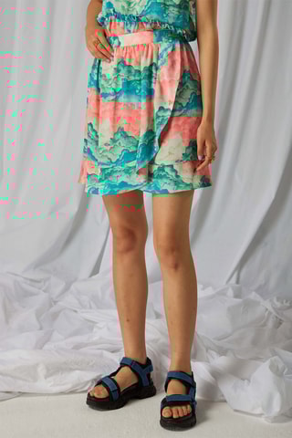 Falda cruzada Austria - Coral y turquesa