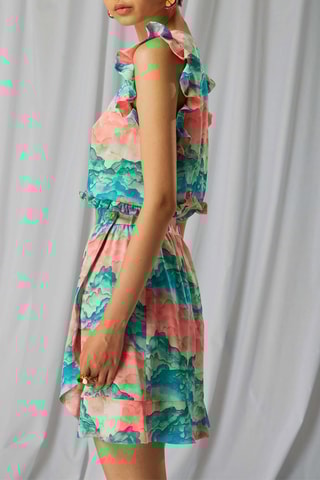 Falda cruzada Austria - Coral y turquesa