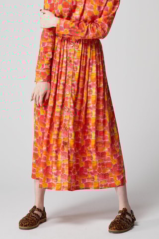 Falda midi - 
Naranja