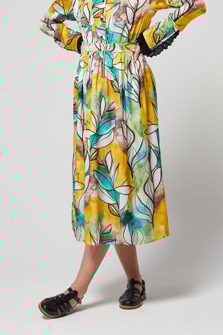 Falda recta - Amarillo y verde