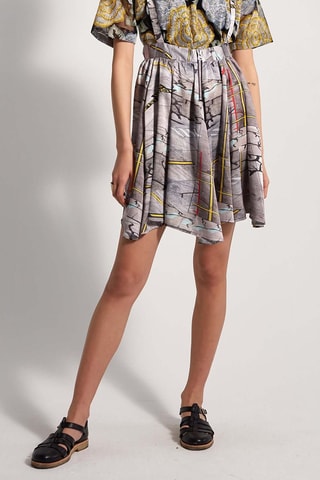 Falda evasé - 
Gris