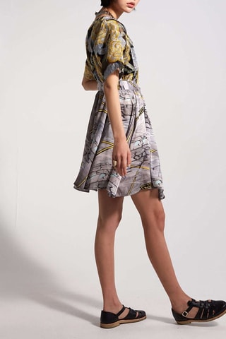 Falda evasé - 
Gris