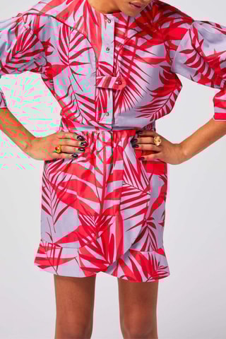 Falda recta - Violeta y rojo