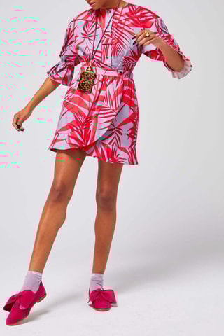 Falda recta - Violeta y rojo