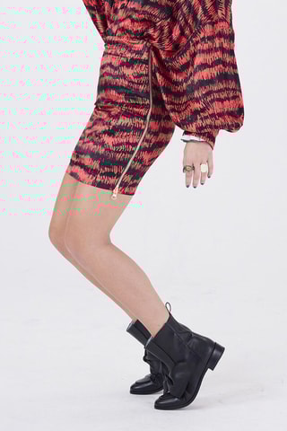 Falda recta - Rojo y negro