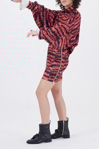 Falda recta - Rojo y negro