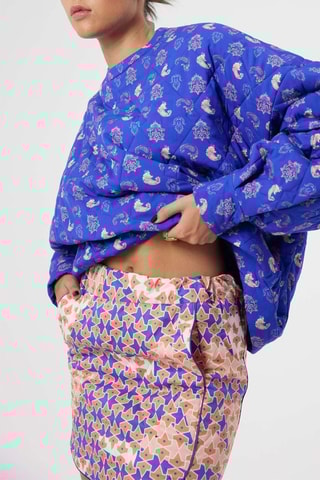 Falda recta - Naranja y azul