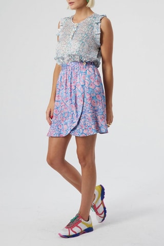 Falda recta - Rosa y azul