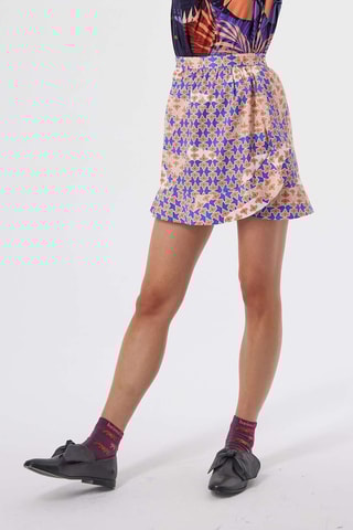 Falda recta - Naranja y azul