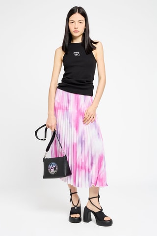 Falda plisada dip-dye - Rosa