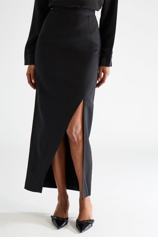 Falda larga de talle alto - Negro - Raey