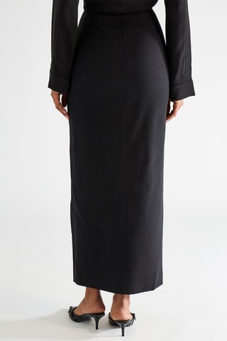 Falda larga de talle alto - Negro - Raey