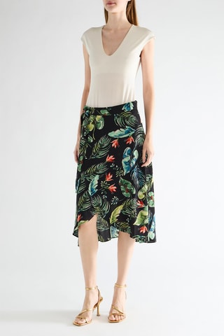 Falda cruzada midi - Negro