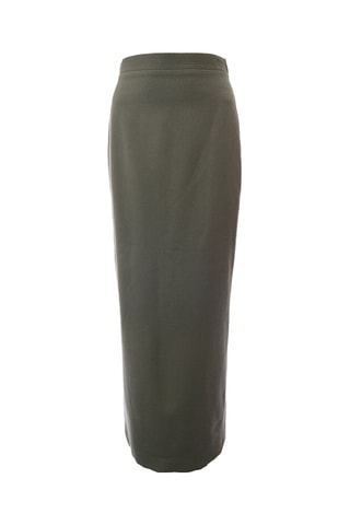 Falda de tubo de lana - Caqui