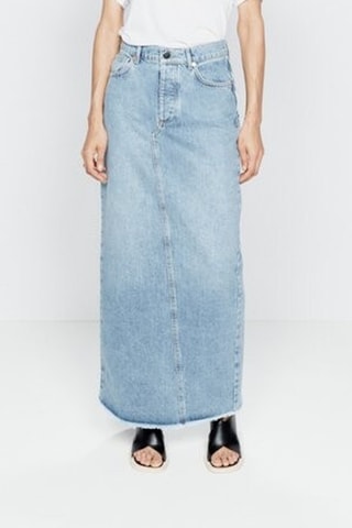 Falda larga de algodón orgánico - Celeste