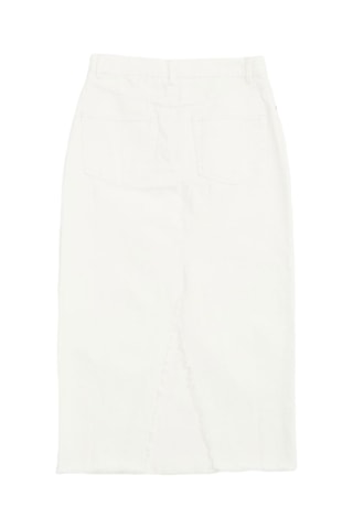 Falda recta vaquera de algodón orgánico - Blanco