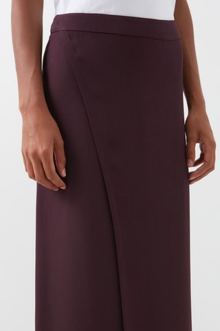 Falda cruzada de seda - Marrón - Raey